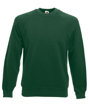 FELPA RAGLAN CLASSIC ( FRUIT OF THE LOOM ) verde bottiglia